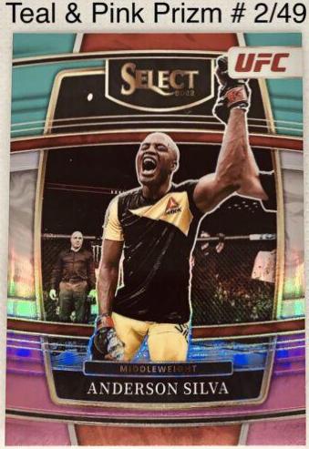Anderson Silva 2022 Panini Select UFC Concourse #2 Teal and Pink