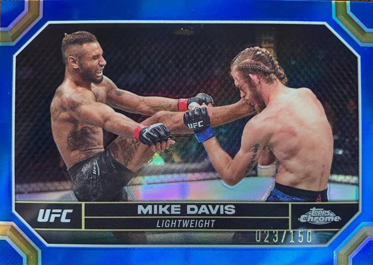 Mike Davis 2024 Topps Chrome UFC Base #139 Blue Refractor