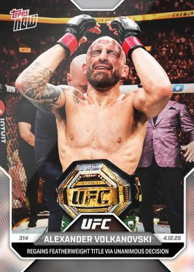 Alexander Volkanovski Topps Now UFC Base #12 Black Foil