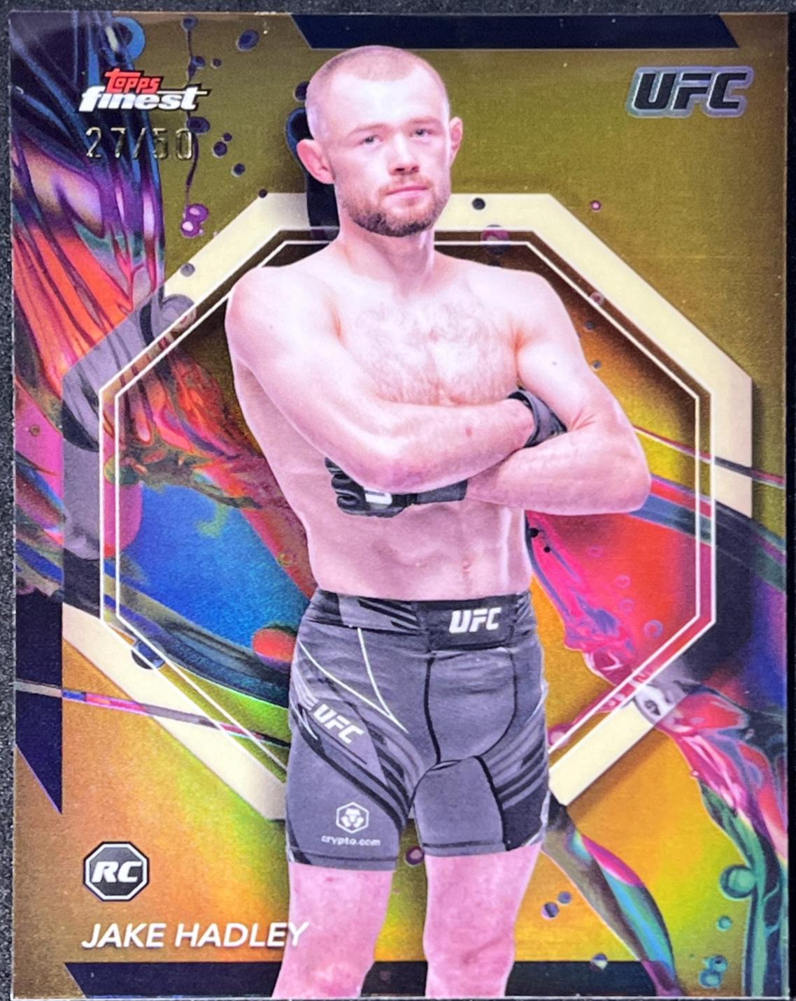 Jake Hadley 2024 Topps Finest UFC Base Common #91 Gold Refractor