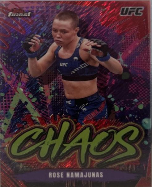 Rose Namajunas 2024 Topps Finest UFC Chaos #CHA-7 Red Shimmer Refractor