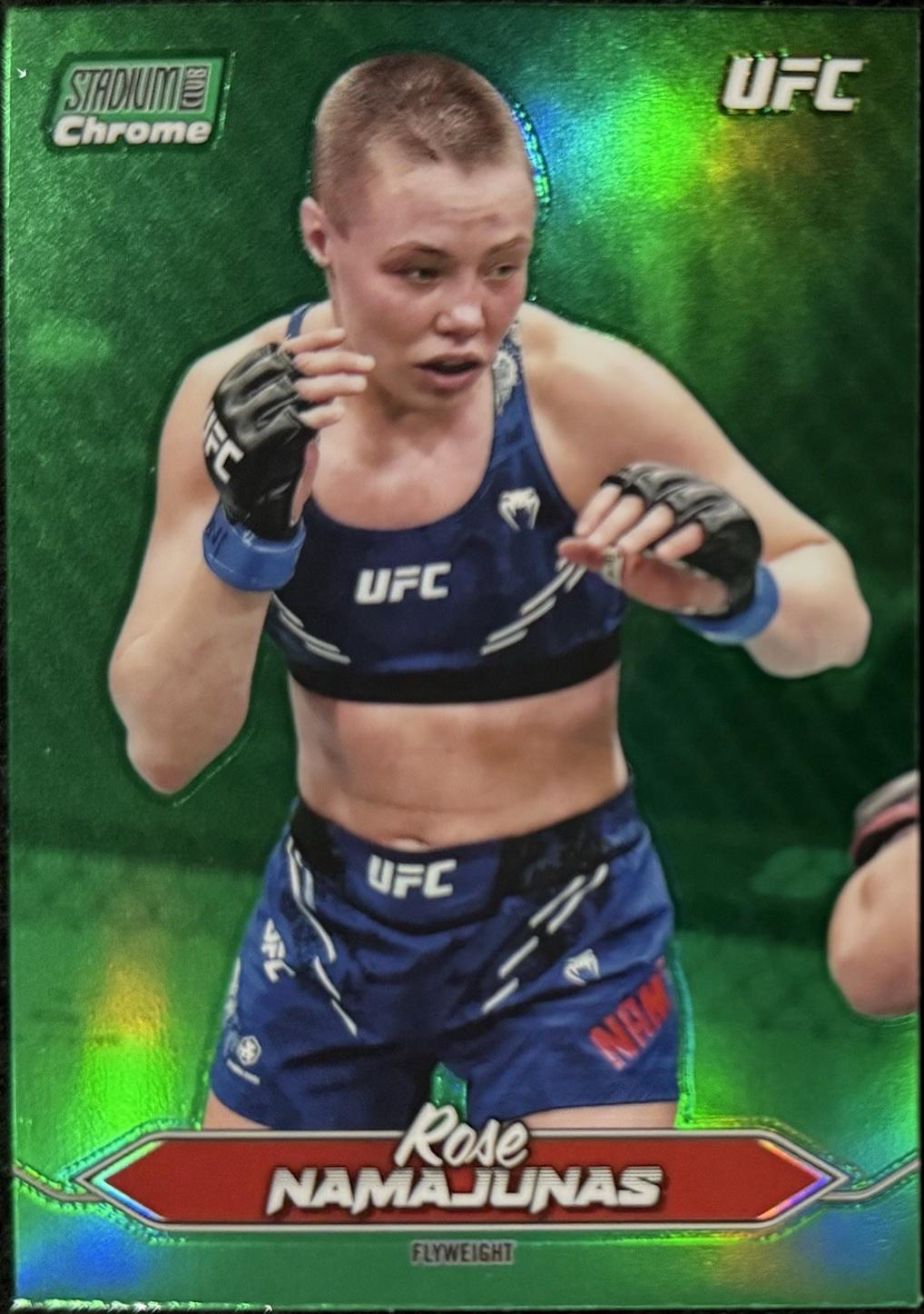 Rose Namajunas 2025 Topps Stadium Club UFC Base Chrome #C-47 Green Refractor
