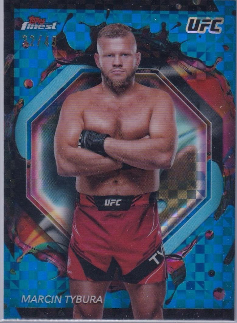 Marcin Tybura 2024 Topps Finest UFC Base Rare #258 Blue Checkerboard Refractor