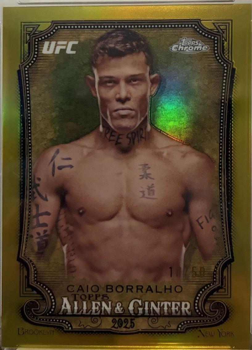 Caio Borralho 2025 Topps Chrome UFC Allen & Ginter #AAG-30 Gold Refractor