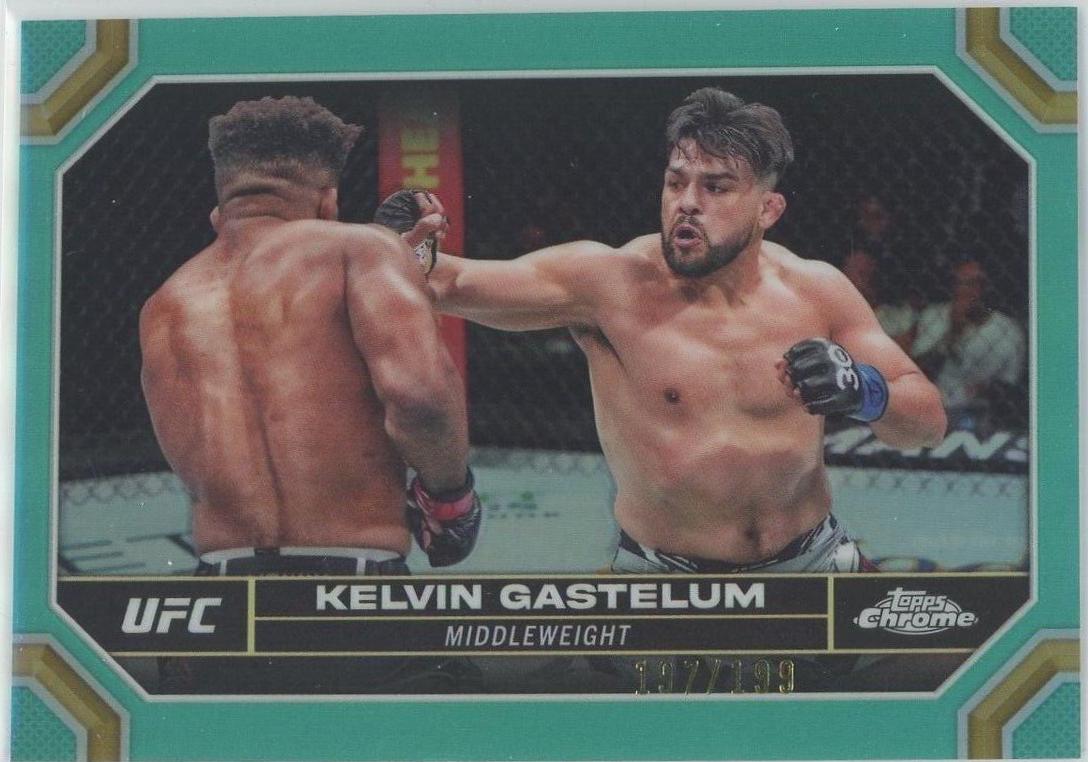 Kelvin Gastelum 2024 Topps Chrome UFC Base #110 Aqua Refractor