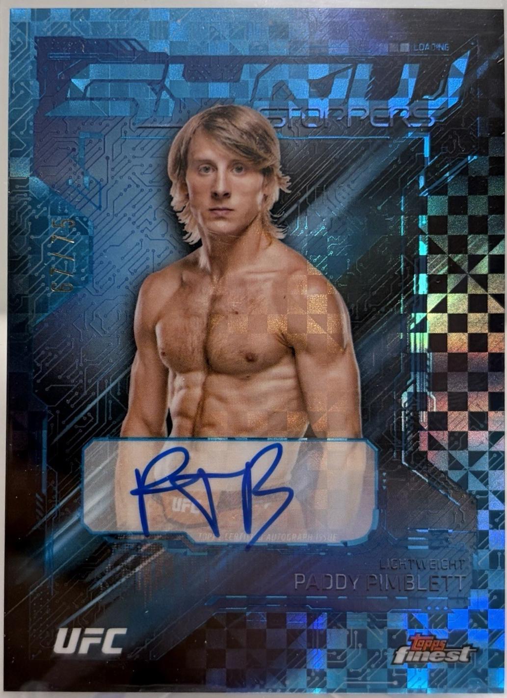 Paddy Pimblett 2025 Topps Finest UFC Showstopper Autographs #SSA-PP Red Refractor