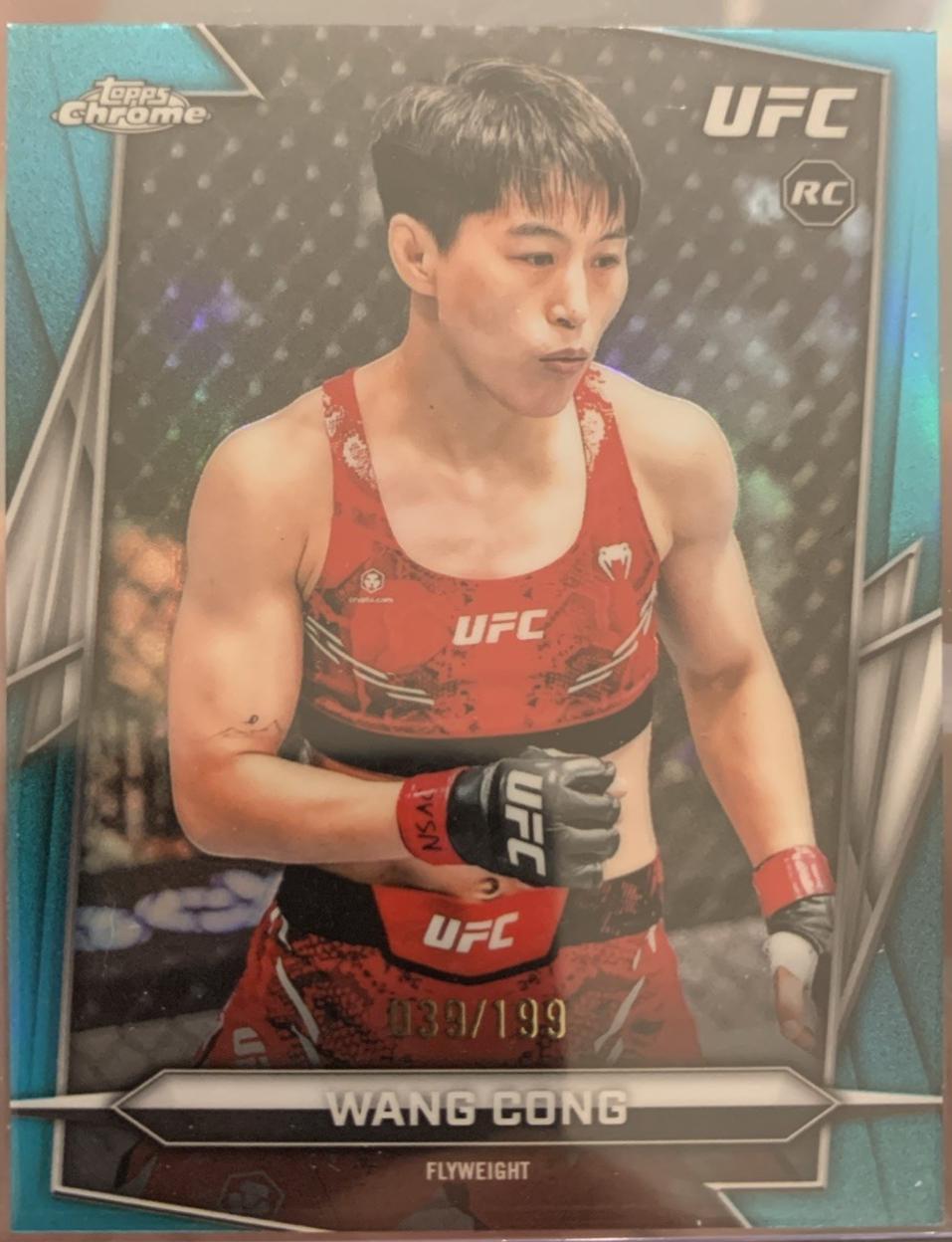 Wang Cong 2026 Topps Chrome UFC Base #13 Aqua Refractor