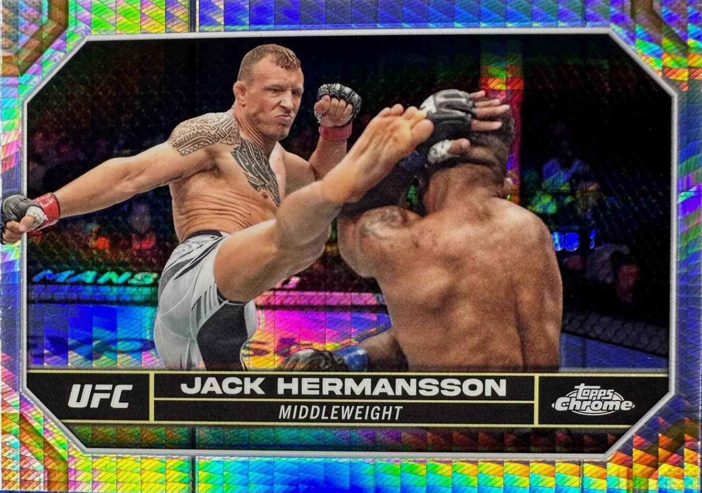 Jack Hermansson 2024 Topps Chrome UFC Base #83 Prism Refractor
