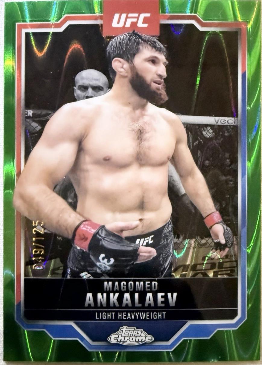 Magomed Ankalaev 2025 Topps Chrome UFC Base #21 Green Refractor
