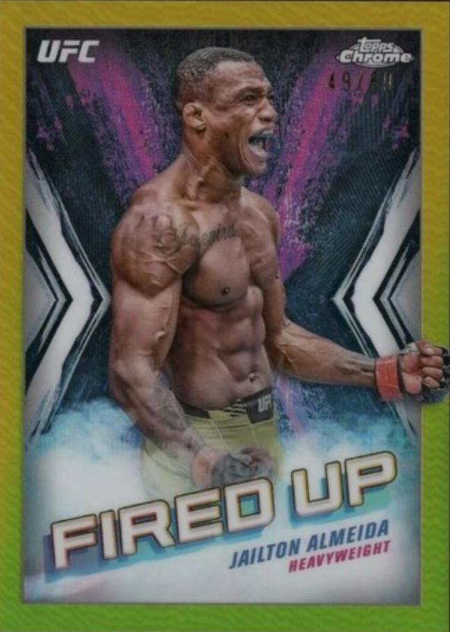 Jailton Almeida 2024 Topps Chrome UFC Fired Up #FDP-7 Gold Refractor
