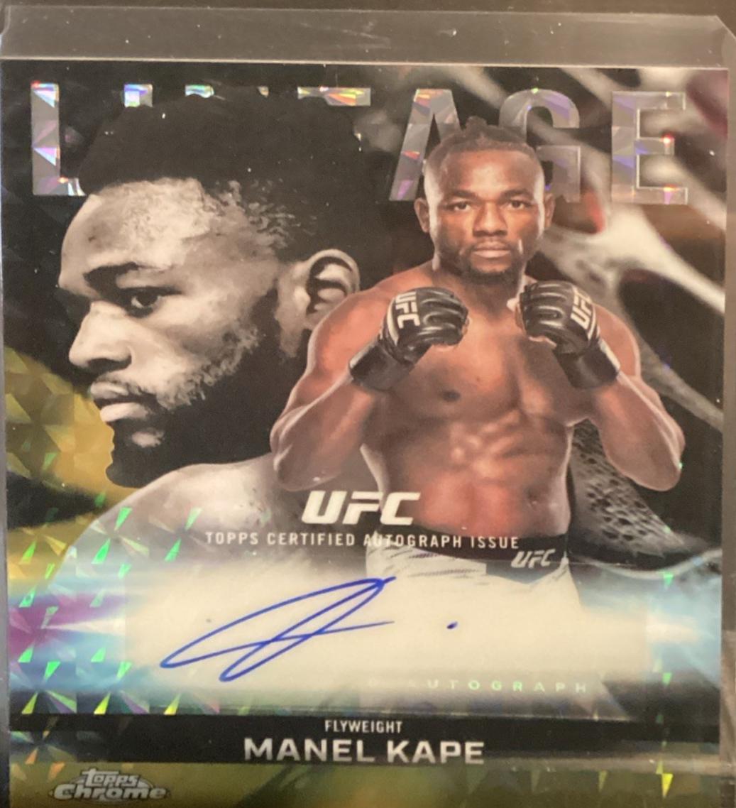 Manel Kape 2026 Topps Chrome UFC Chrome Lineage Autographs #CCA-MK Gold Geometric Refractor