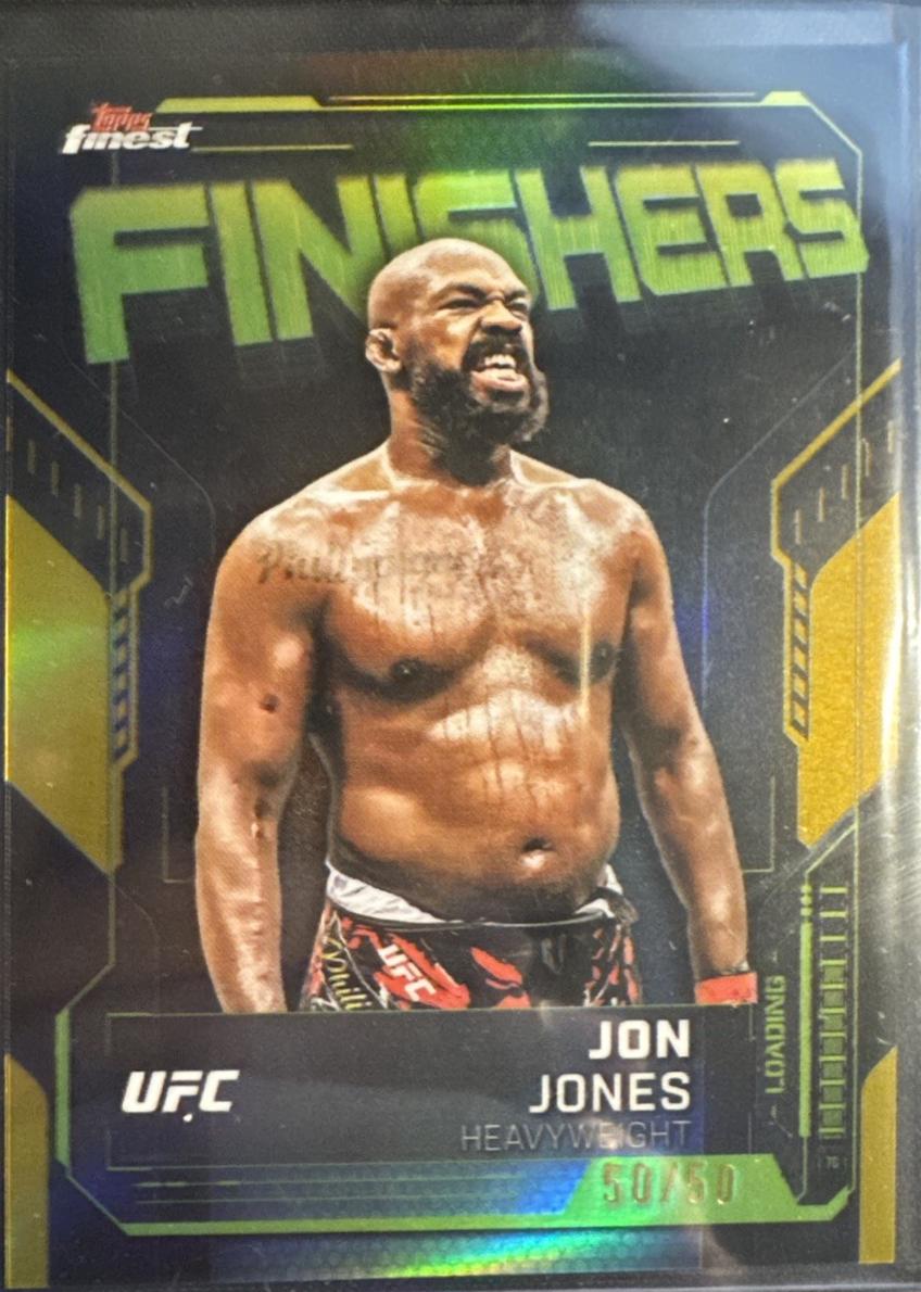 Jon Jones 2025 Topps Finest UFC Finishers #FN-15 Gold Refractor