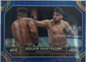 Kelvin Gastelum 2024 Topps Chrome UFC Base #110 Blue Wave Refractor