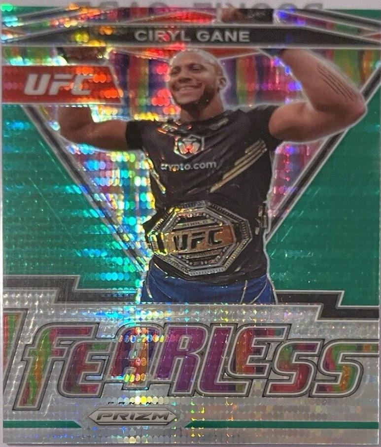 Ciryl Gane 2022 Panini Prizm UFC Fearless #21 Green Pulsar