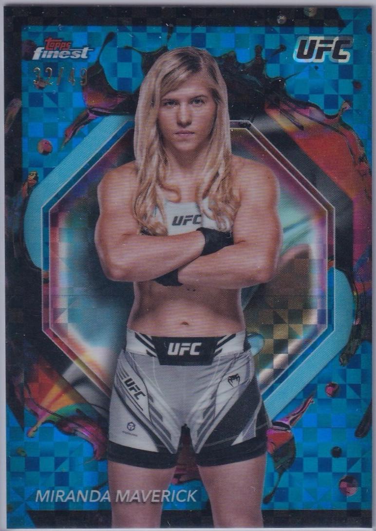 Miranda Maverick 2024 Topps Finest UFC Base Rare #250 Blue Checkerboard Refractor