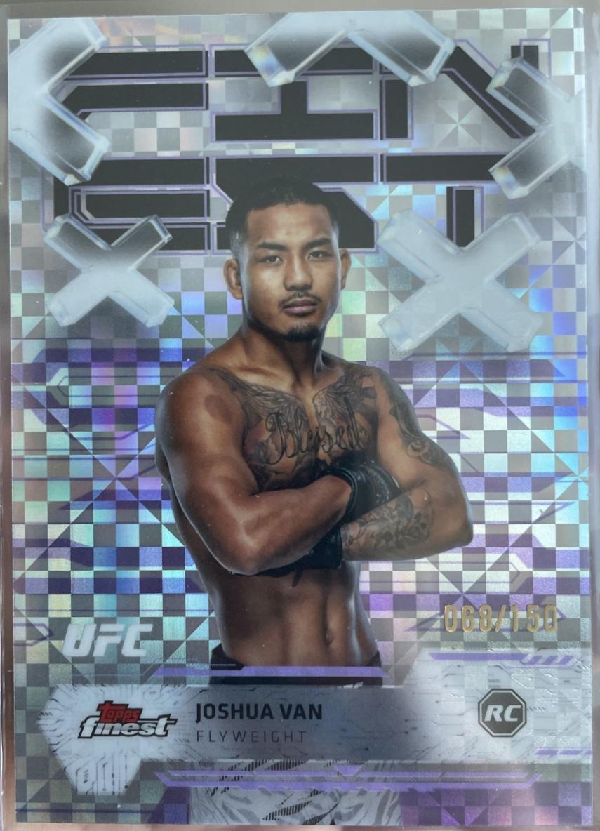 Joshua Van 2025 Topps Finest UFC Base Common #78 Purple Checkerboard Refractor