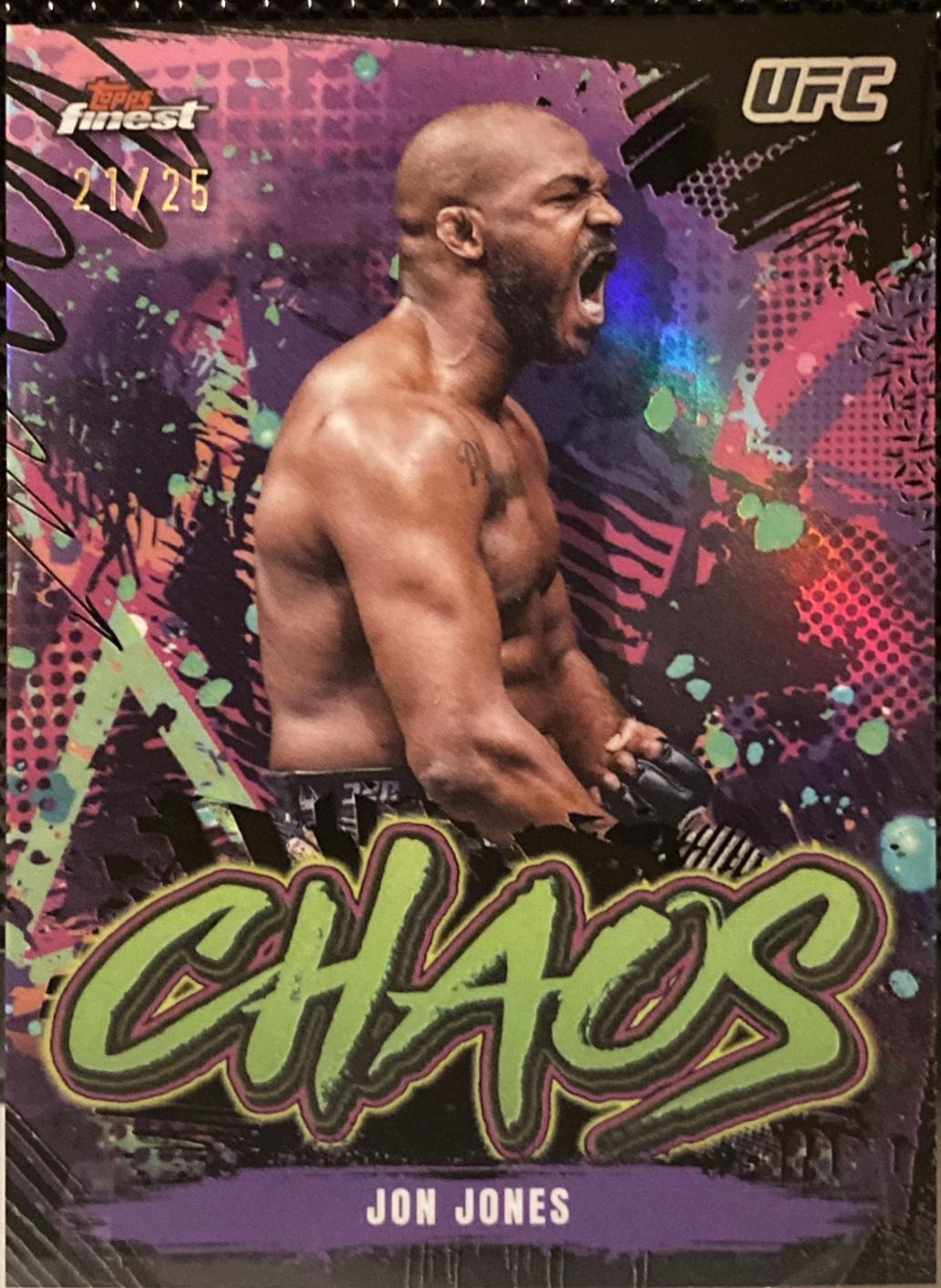 Jon Jones 2024 Topps Finest UFC Chaos #CHA-16 Black Refractor