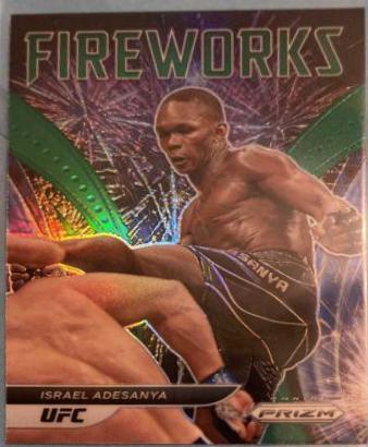 Israel Adesanya 2022 Panini Prizm UFC Fireworks #7 Green