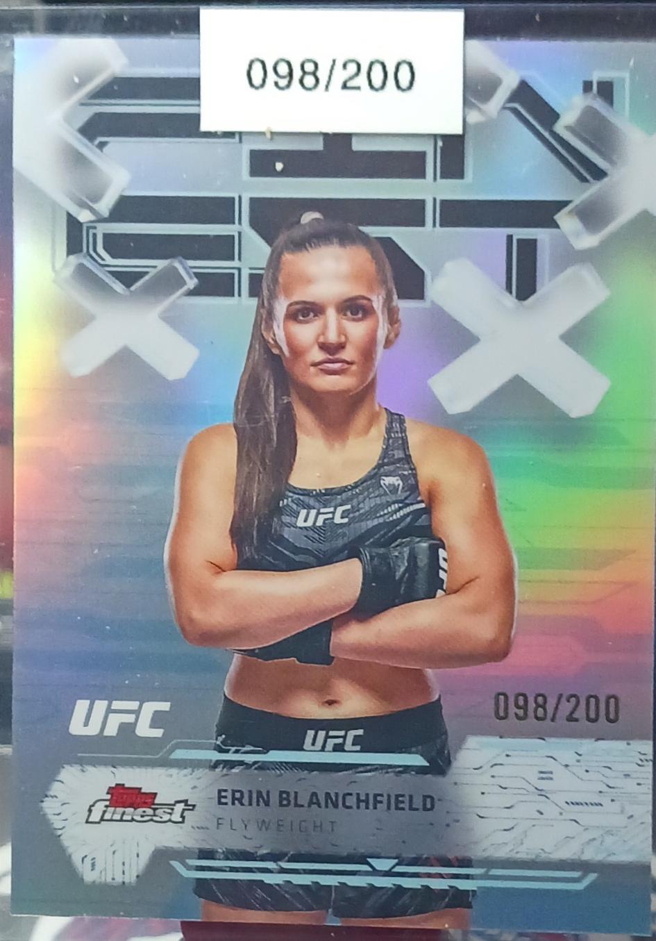 Erin Blanchfield 2025 Topps Finest UFC Base Common #5 Blue Refractor