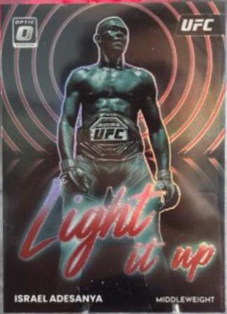 Israel Adesanya 2023 Panini Donruss Optic UFC Light It Up #17 Red