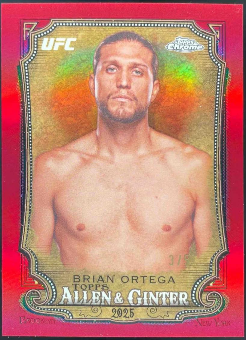 Brian Ortega 2025 Topps Chrome UFC Allen & Ginter #AAG-24 Red Refractor