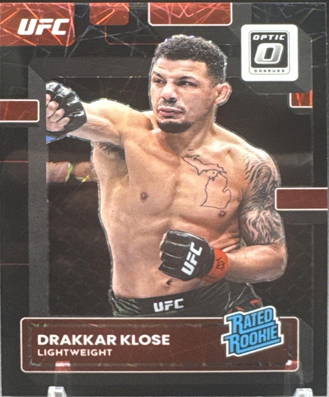 Drakkar Klose 2023 Panini Donruss Optic UFC Base #114 Black Velocity