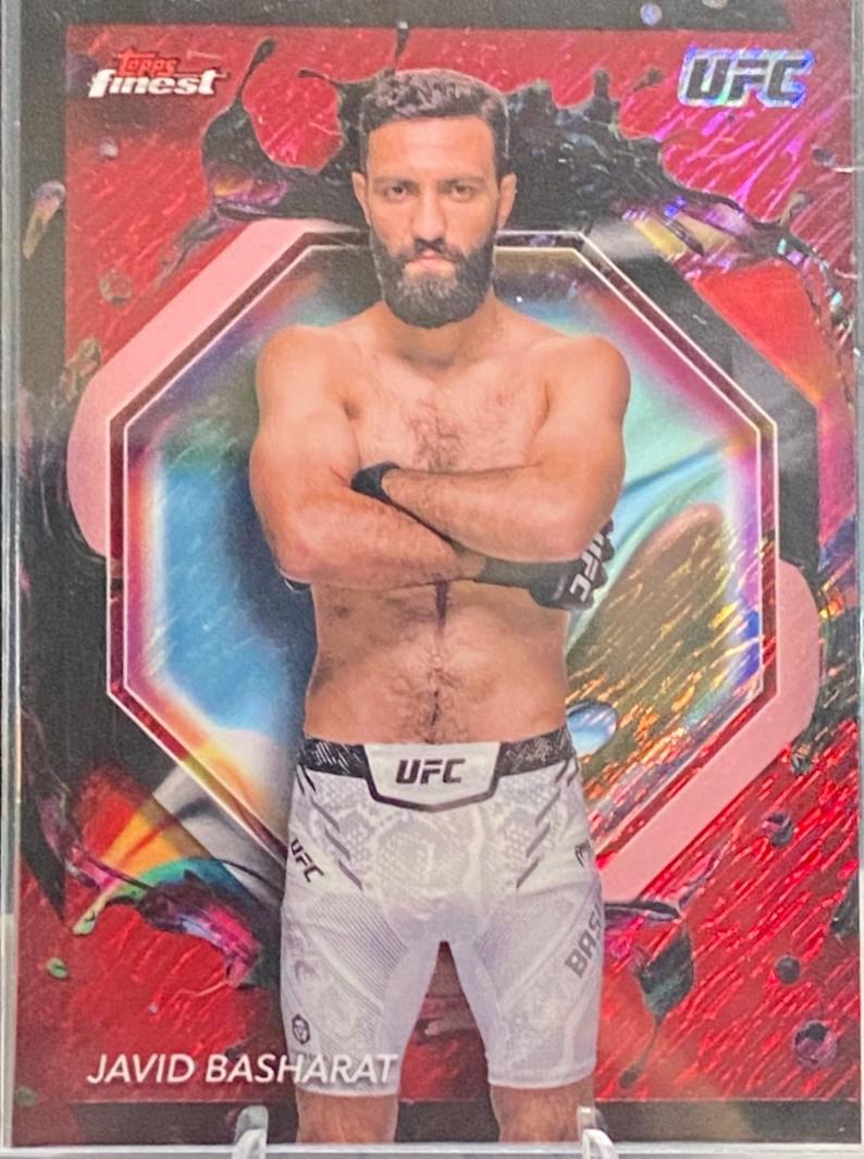 Javid Basharat 2024 Topps Finest UFC Base Rare #254 Red Shimmer Refractor
