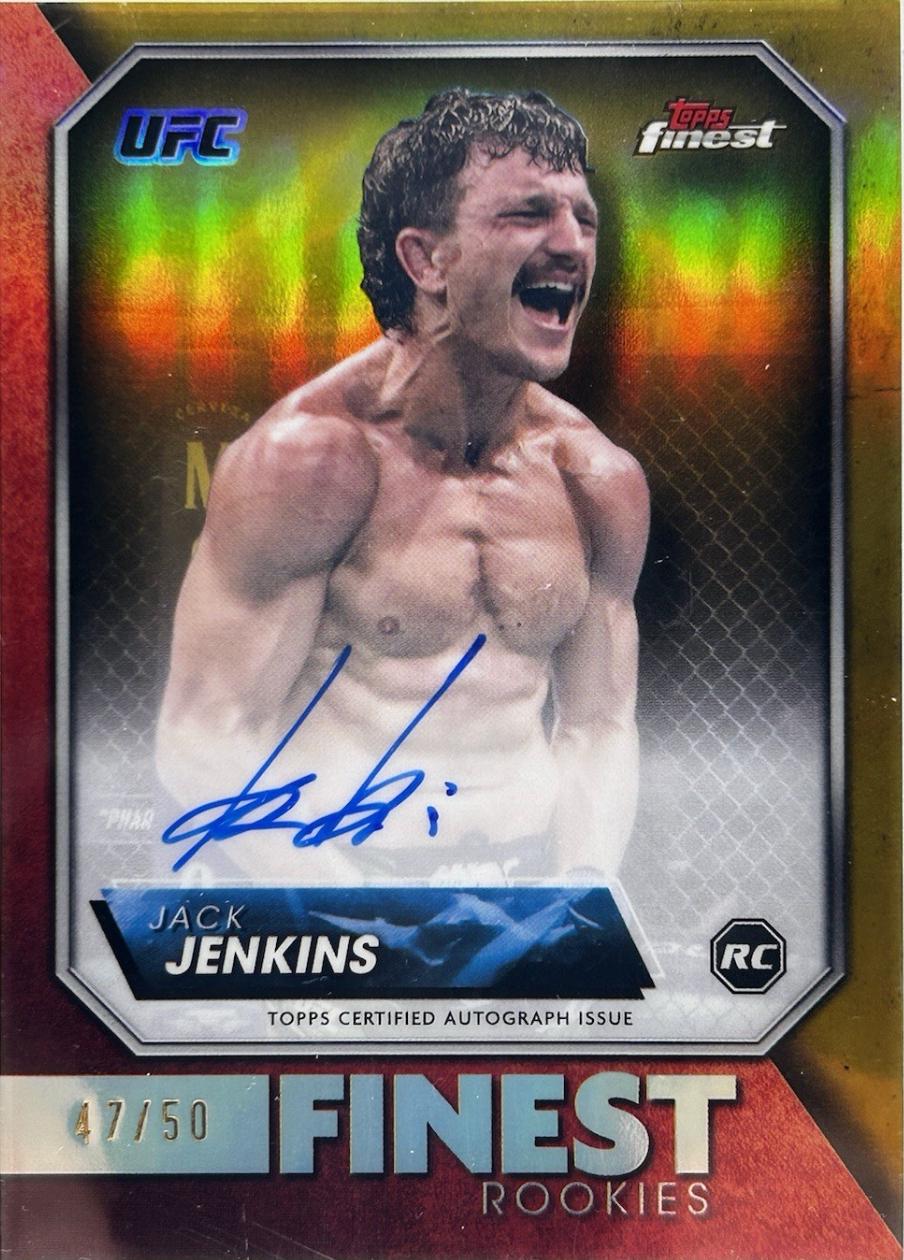 Jack Jenkins 2024 Topps Finest UFC Rookie Finest Autographs #RFA-JJ Gold Refractor