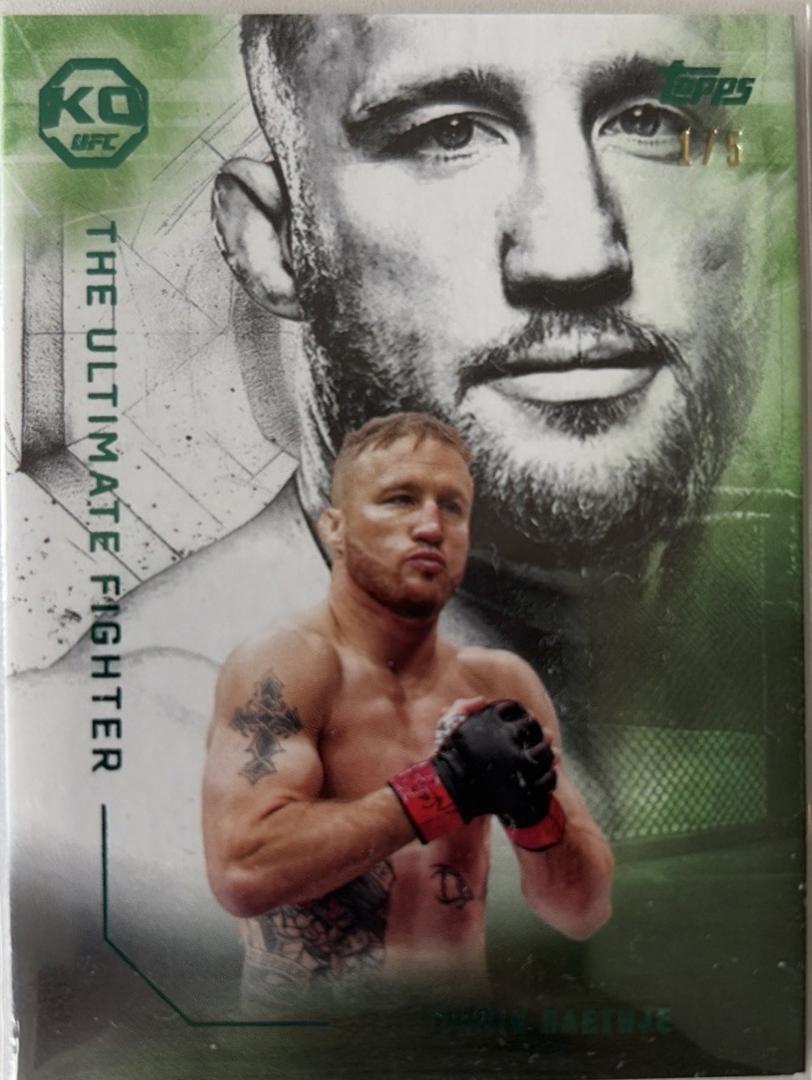 Justin Gaethje 2025 Topps Knockout UFC The Ultimate Fighter #UF-3 Emerald