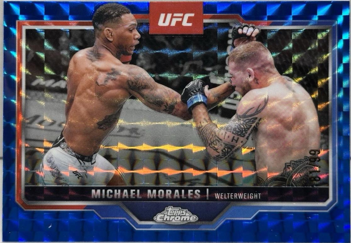 Michael Morales 2025 Topps Chrome UFC Base #127 Blue Geometric Refractor