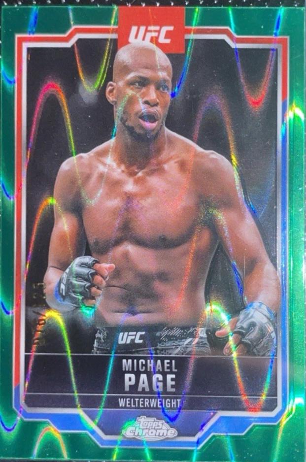 Michael Page 2025 Topps Chrome UFC Base #167 Green Refractor
