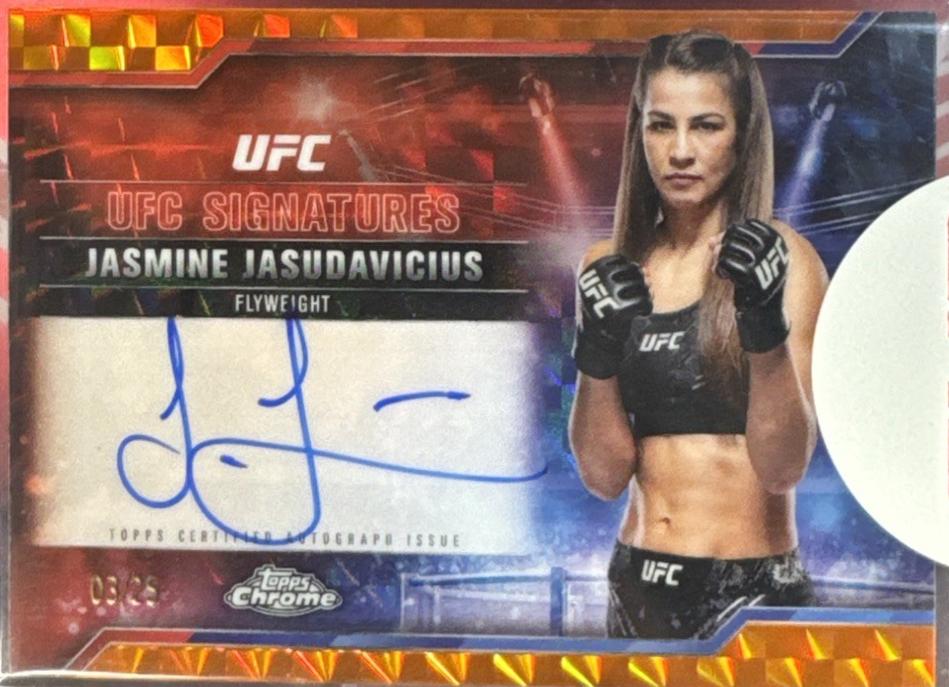 Jasmine Jasudavicius 2025 Topps Chrome UFC UFC Signatures #SIG-JS Orange Refractor