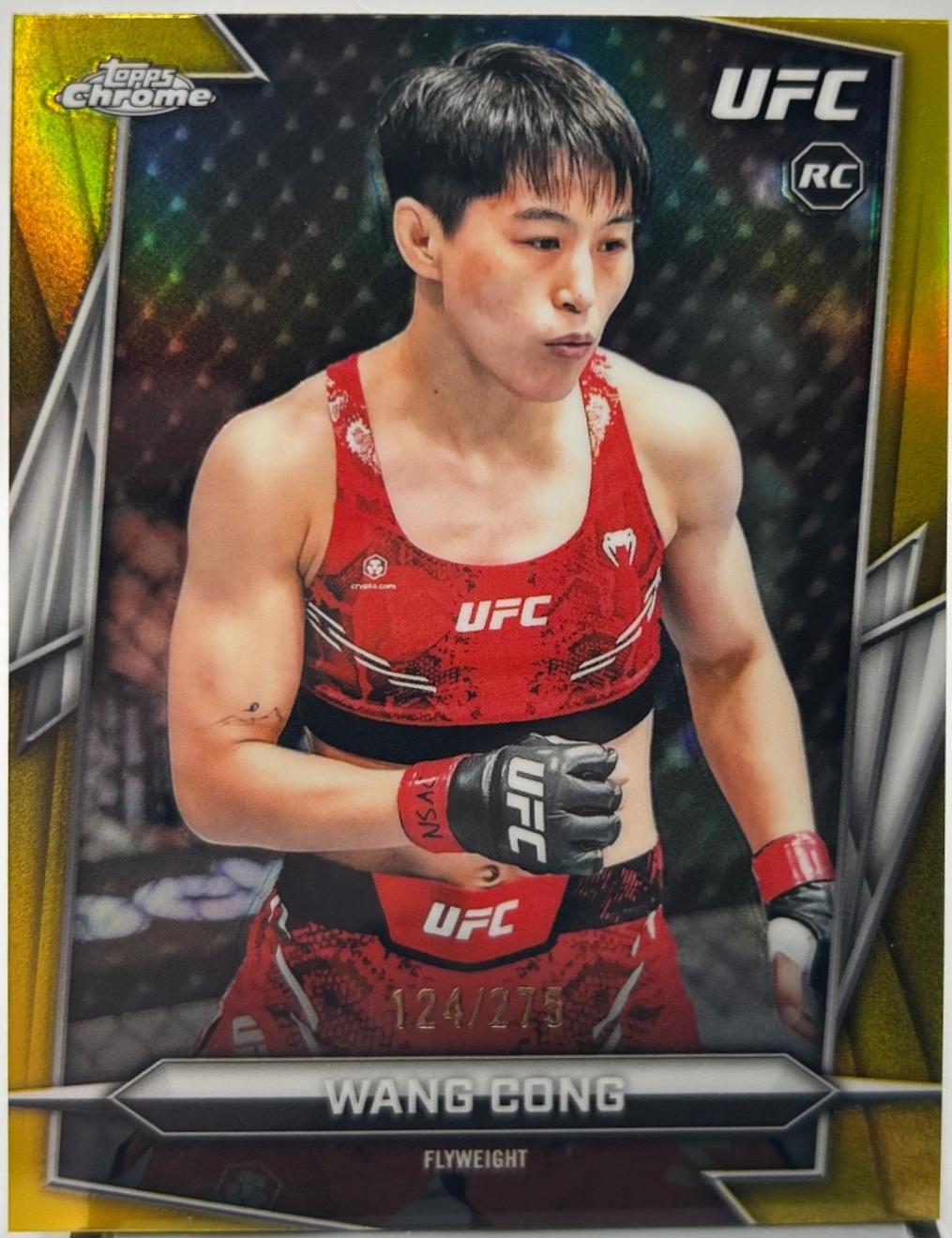Wang Cong 2026 Topps Chrome UFC Base #13 Yellow Refractor