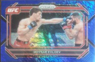 Movsar Evloev 2023 Panini Prizm UFC Base #29 Blue Shimmer