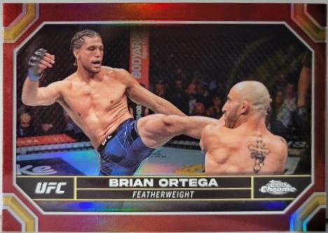 Brian Ortega 2024 Topps Chrome UFC Base #33 Magenta Refractor