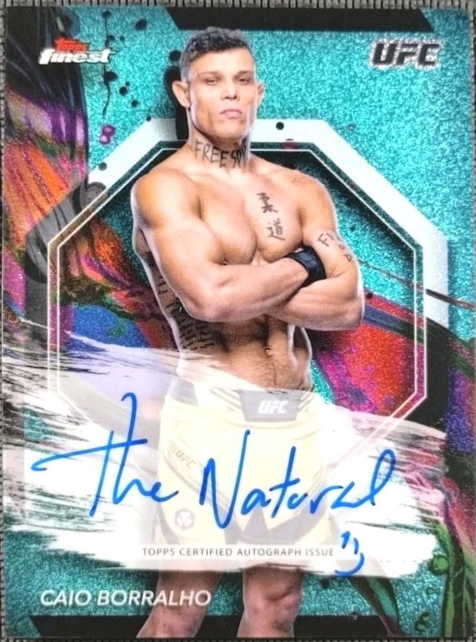 Caio Borralho 2024 Topps Finest UFC Finest Autographs #FA-COB Aqua Glitter Refractor