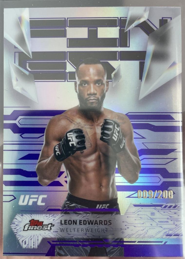 Leon Edwards 2025 Topps Finest UFC Base Uncommon #184 Purple Refractor