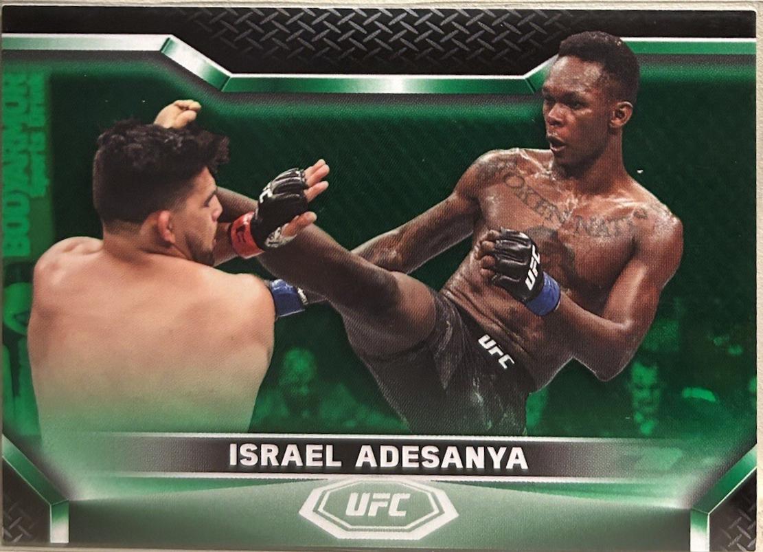Israel Adesanya 2020 Topps UFC Knockout Base #86 Green