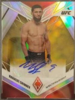 Khamzat Chimaev 2023 Panini Chronicles UFC Phoenix Autographs #30 Gold