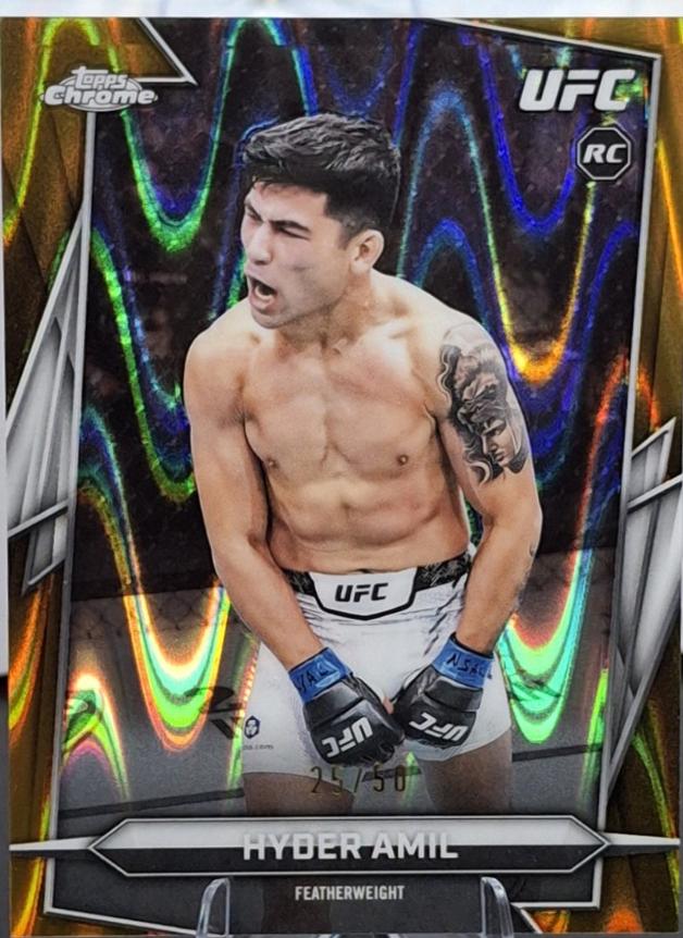 Hyder Amil 2026 Topps Chrome UFC Base #199 Gold Ray Wave Refractor
