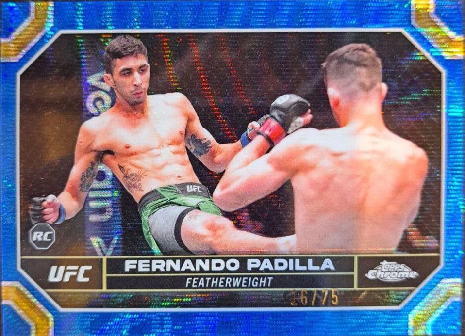 Fernando Padilla 2024 Topps Chrome UFC Base #35 Blue Wave Refractor