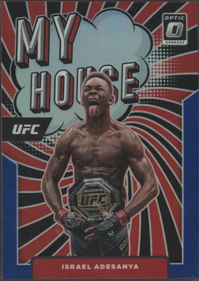 Israel Adesanya 2022 Panini Donruss Optic UFC My House #24 Blue