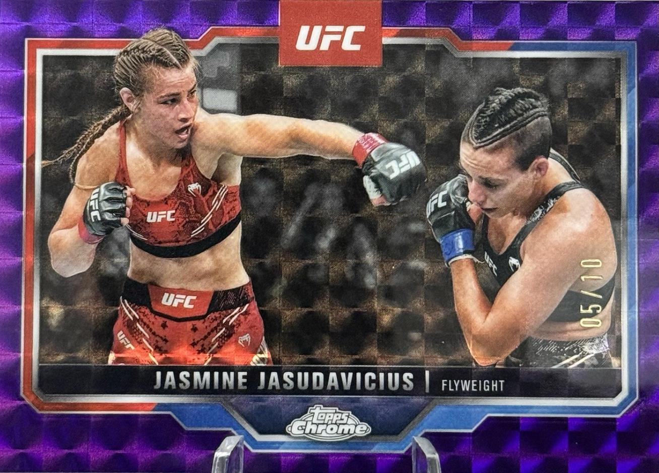 Jasmine Jasudavicius 2025 Topps Chrome UFC Base #93 Purple Geometric Refractor