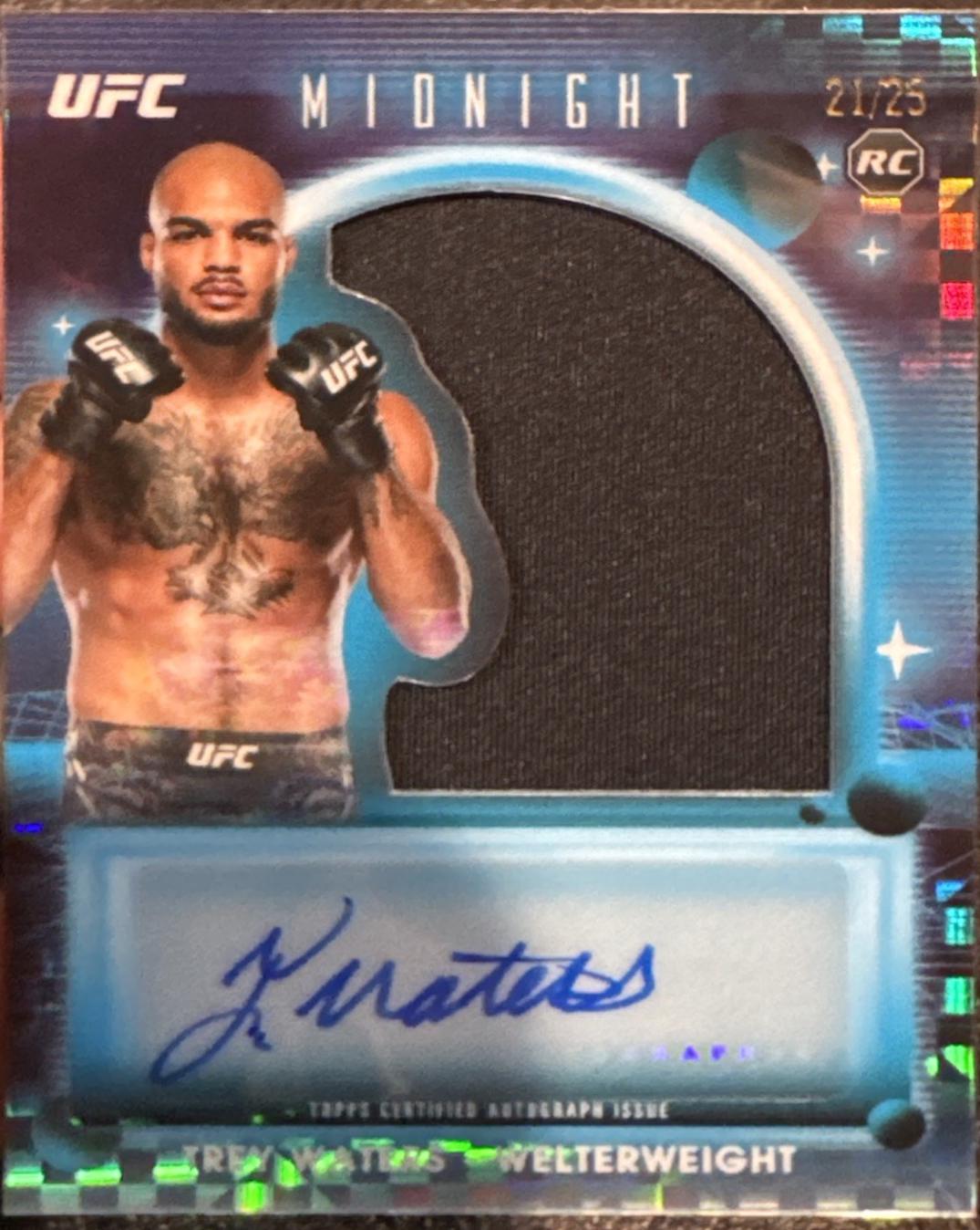 Trey Waters 2025 Topps Midnight UFC Rookie Relic Autographs #RRA-TW Moonrise