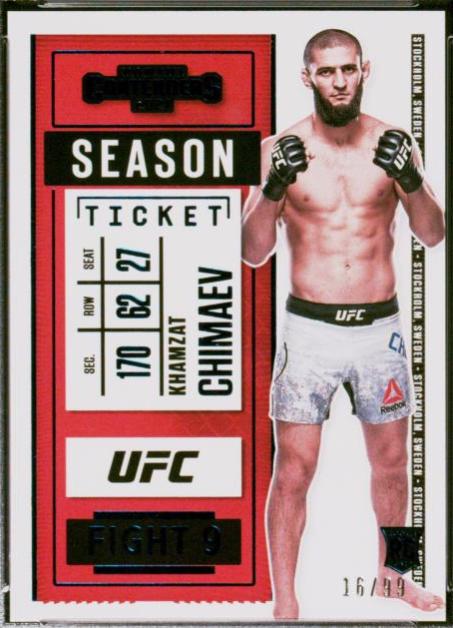 Khamzat Chimaev 2021 Panini Chronicles UFC Base Contenders Season Ticket #3 Blue