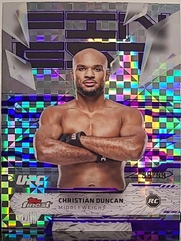Christian Duncan 2025 Topps Finest UFC Base Uncommon #152 Purple Checkerboard Refractor