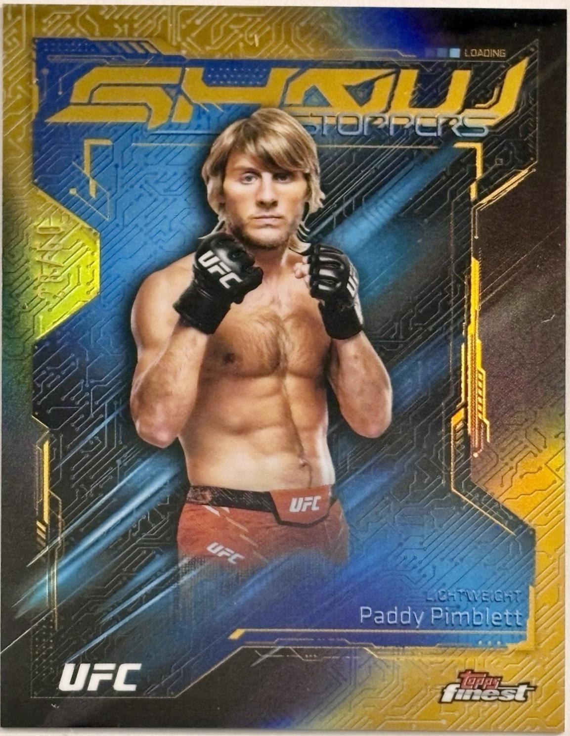 Paddy Pimblett 2025 Topps Finest UFC Showstoppers #SS-1 Gold Refractor