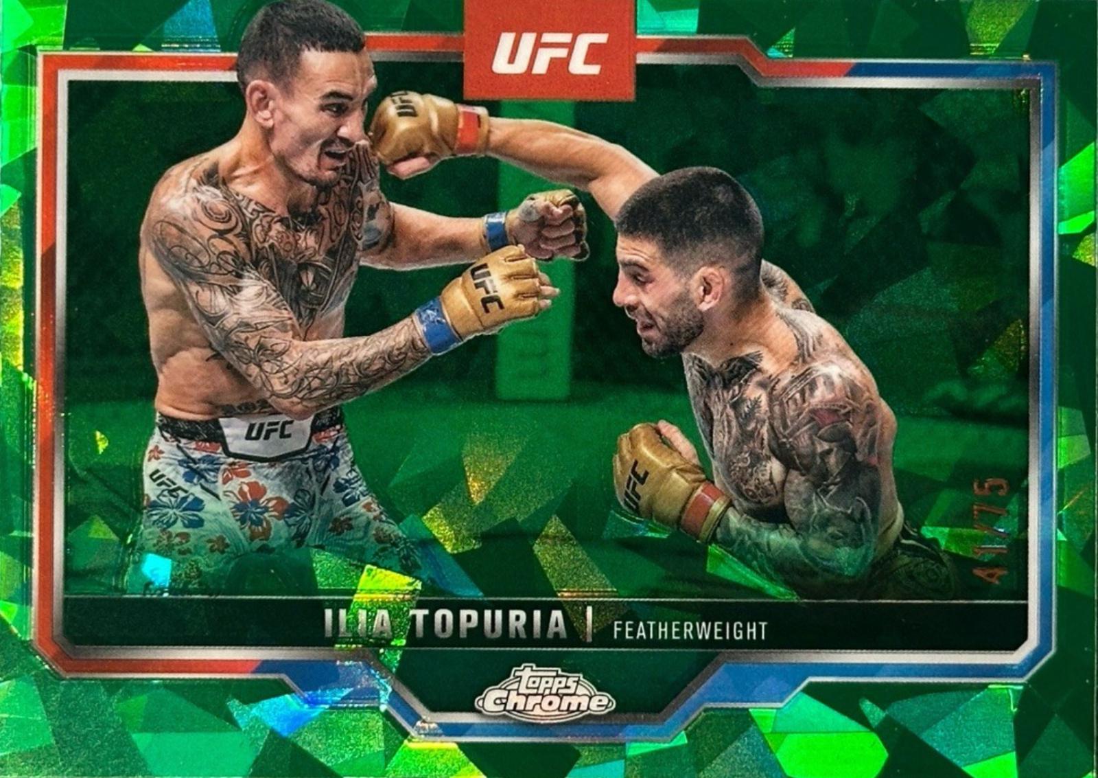 Ilia Topuria 2025 Topps Chrome Sapphire UFC Base Sapphire #43 Green Sapphire