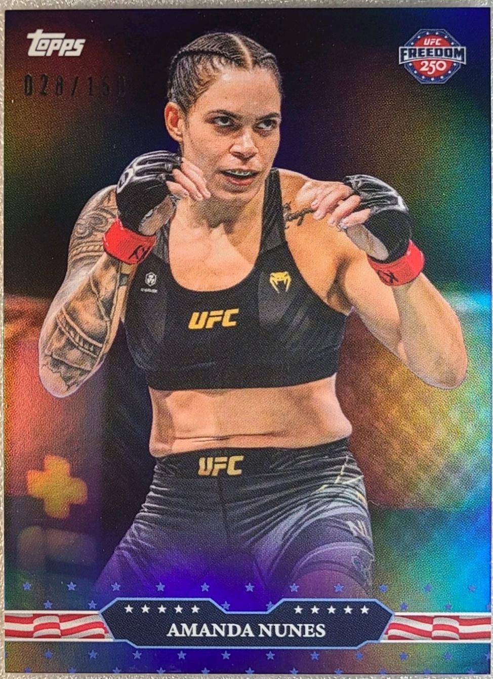 Amanda Nunes 2026 Topps UFC Freedom 250 Base #18 Blue