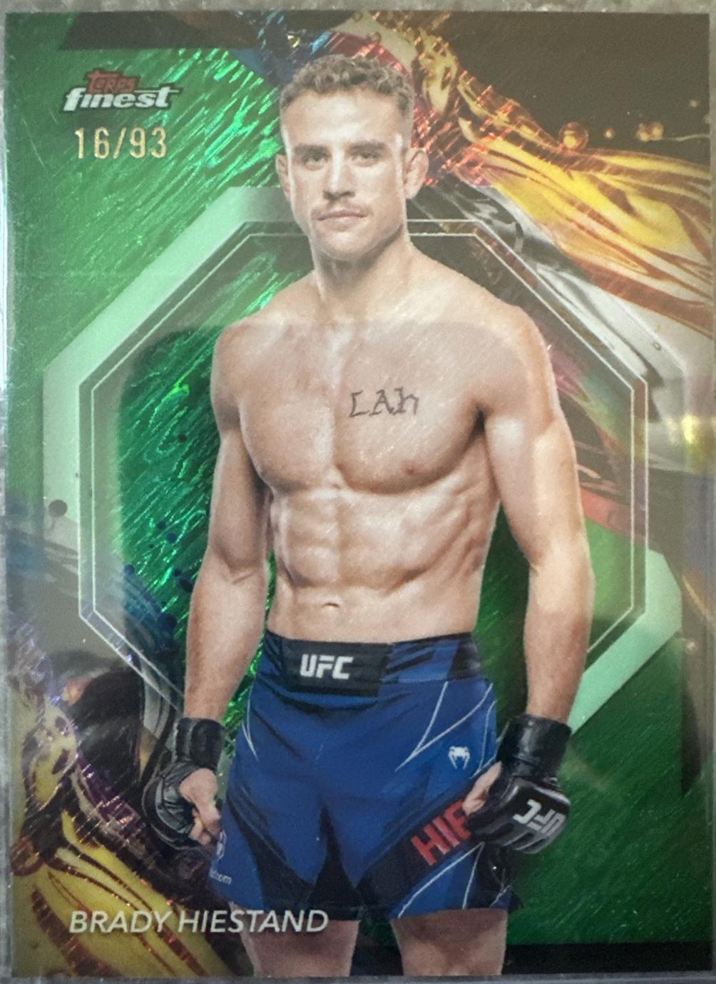 Brady Hiestand 2024 Topps Finest UFC Base Uncommon #162 Green Shimmer Refractor